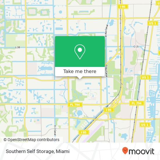 Southern Self Storage map