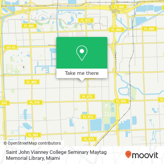 Saint John Vianney College Seminary Maytag Memorial Library map