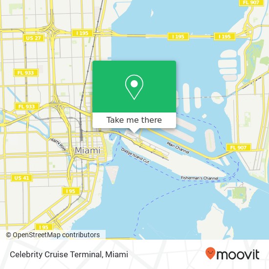 Mapa de Celebrity Cruise Terminal