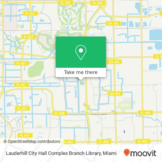 Lauderhill City Hall Complex Branch Library map