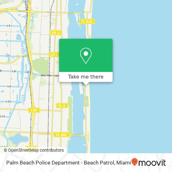 Mapa de Palm Beach Police Department - Beach Patrol