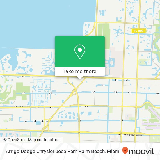 Mapa de Arrigo Dodge Chrysler Jeep Ram Palm Beach