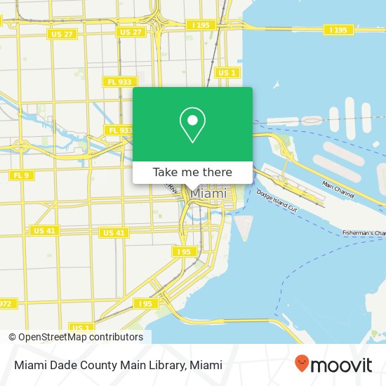 Mapa de Miami Dade County Main Library