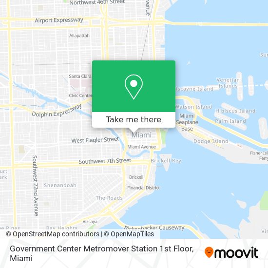 Mapa de Government Center Metromover Station 1st Floor