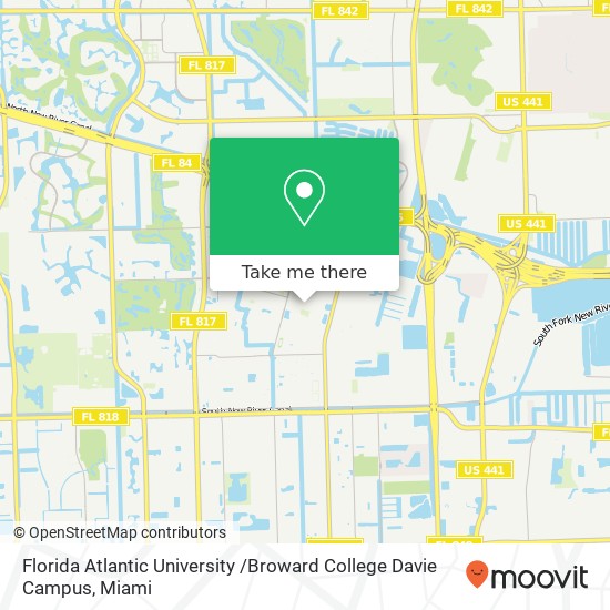 Mapa de Florida Atlantic University /Broward College Davie Campus