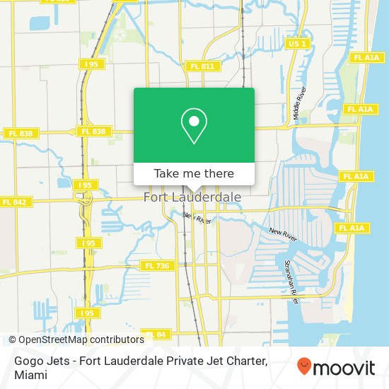Gogo Jets - Fort Lauderdale Private Jet Charter map