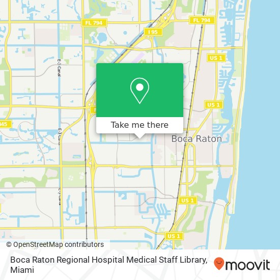 Mapa de Boca Raton Regional Hospital Medical Staff Library