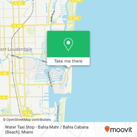 Water Taxi Stop - Bahia Mahr / Bahia Cabana (Beach) map