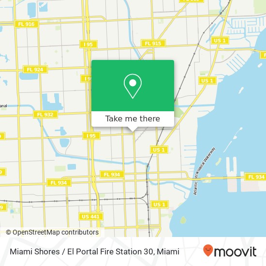 Miami Shores / El Portal Fire Station 30 map
