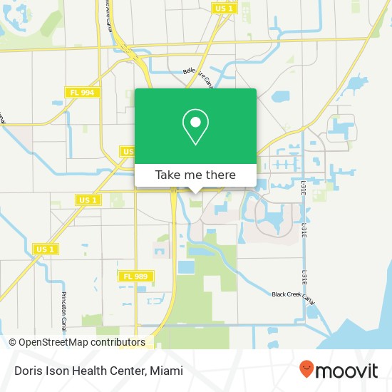 Mapa de Doris Ison Health Center