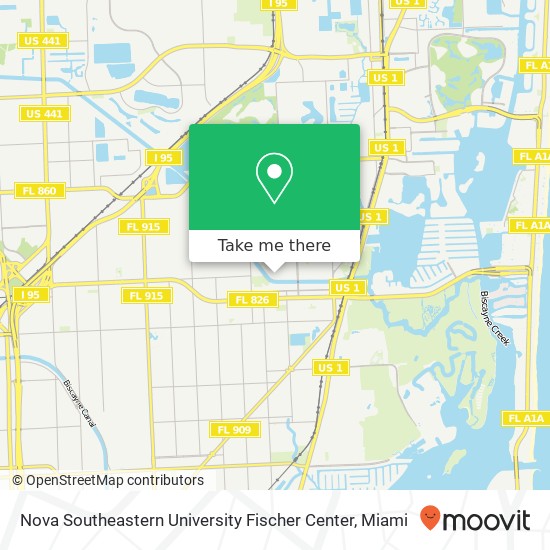 Nova Southeastern University Fischer Center map