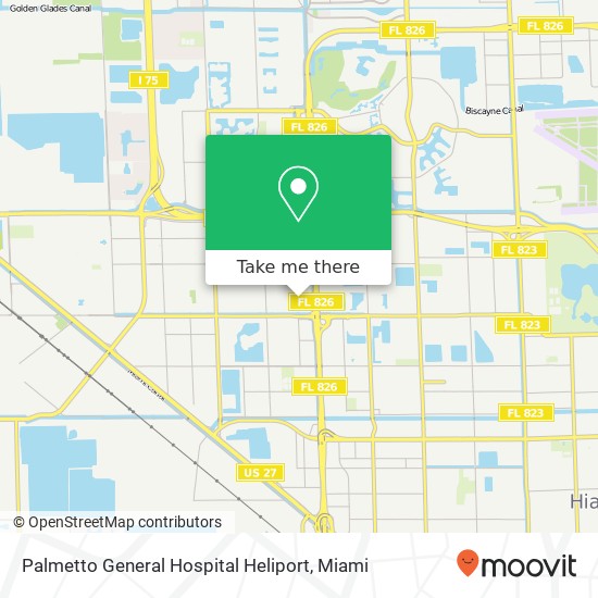 Mapa de Palmetto General Hospital Heliport