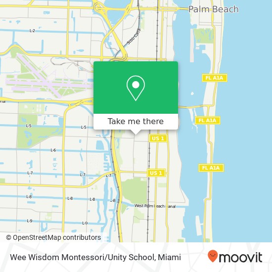 Mapa de Wee Wisdom Montessori / Unity School