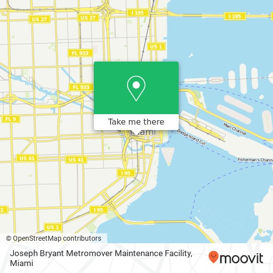 Joseph Bryant Metromover Maintenance Facility map