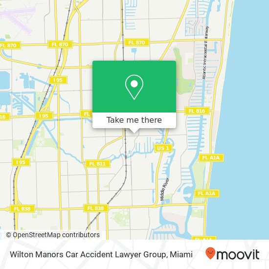 Wilton Manors Car Accident Lawyer Group map