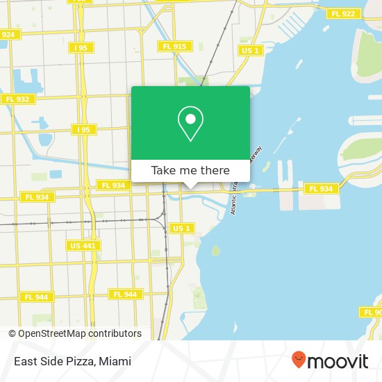 Mapa de East Side Pizza