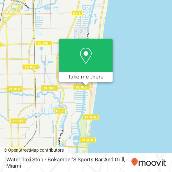 Mapa de Water Taxi Stop - Bokamper’S Sports Bar And Grill