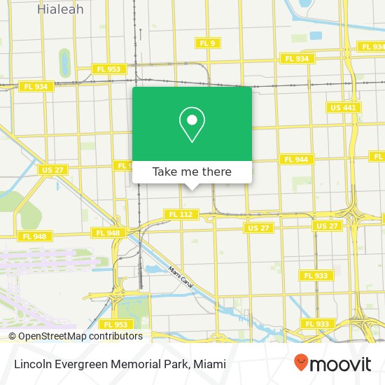 Mapa de Lincoln Evergreen Memorial Park