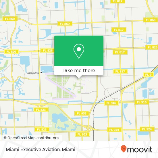 Miami Executive Aviation map