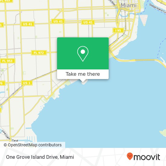 Mapa de One Grove Island Drive