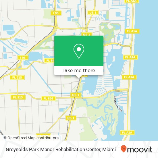 Mapa de Greynolds Park Manor Rehabilitation Center