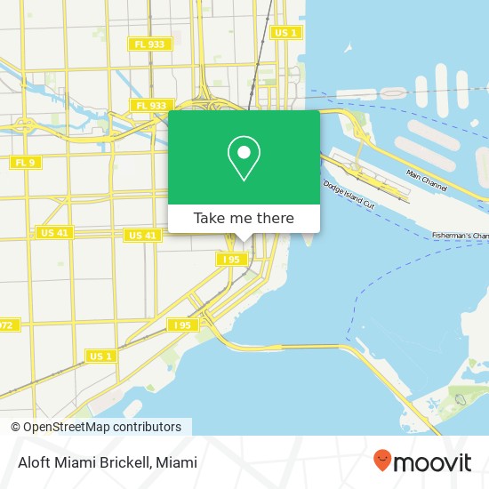 Aloft Miami Brickell map