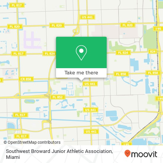 Southwest Broward Junior Athletic Association map