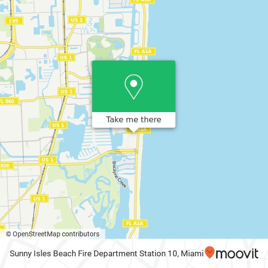 Sunny Isles Beach Fire Department Station 10 map
