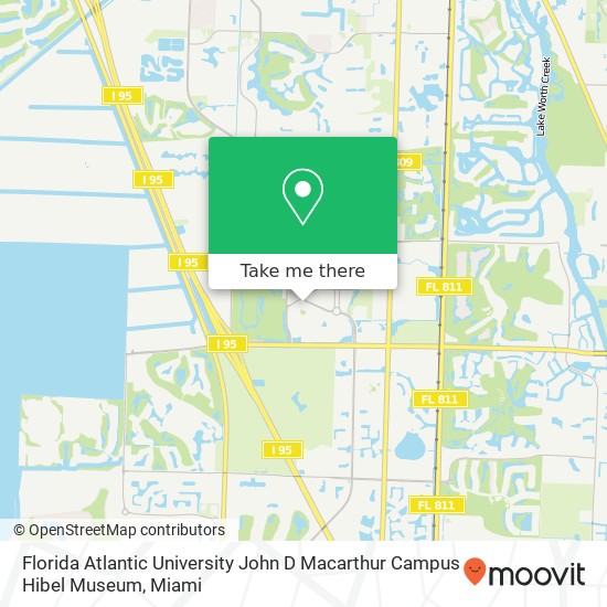 Mapa de Florida Atlantic University John D Macarthur Campus Hibel Museum