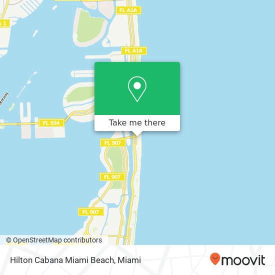 Hilton Cabana Miami Beach map
