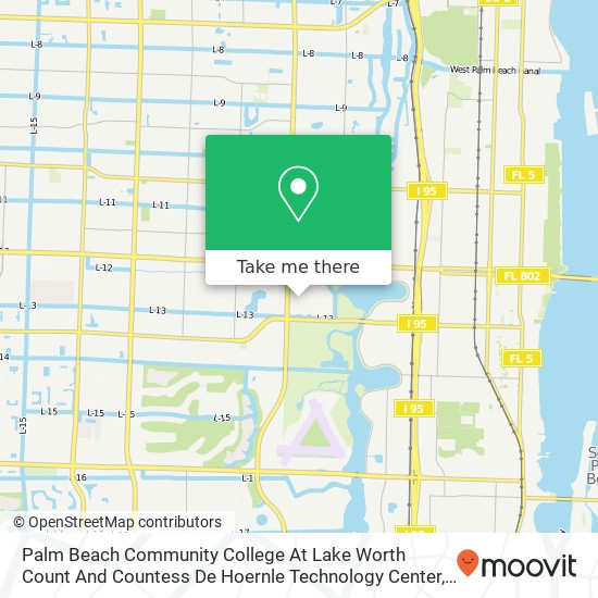 Mapa de Palm Beach Community College At Lake Worth Count And Countess De Hoernle Technology Center