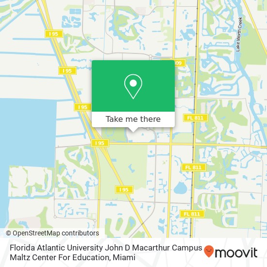 Florida Atlantic University John D Macarthur Campus Maltz Center For Education map