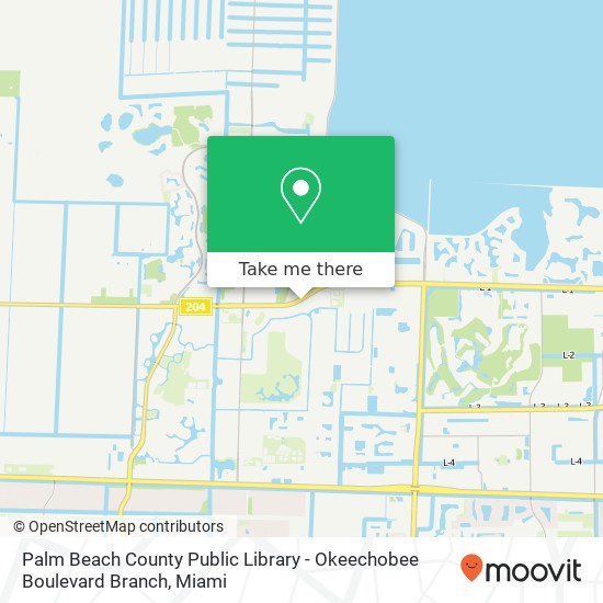 Mapa de Palm Beach County Public Library - Okeechobee Boulevard Branch