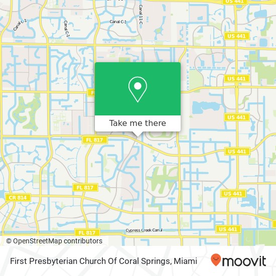 First Presbyterian Church Of Coral Springs map