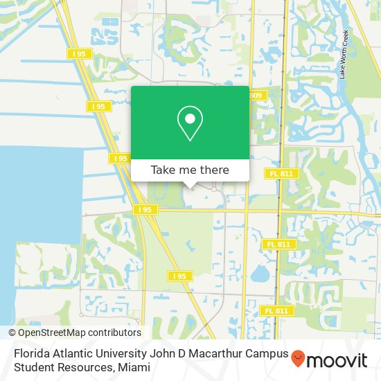 Mapa de Florida Atlantic University John D Macarthur Campus Student Resources