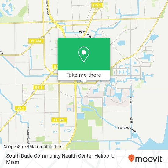 South Dade Community Health Center Heliport map