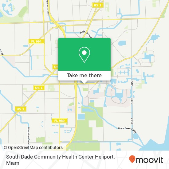 Mapa de South Dade Community Health Center Heliport