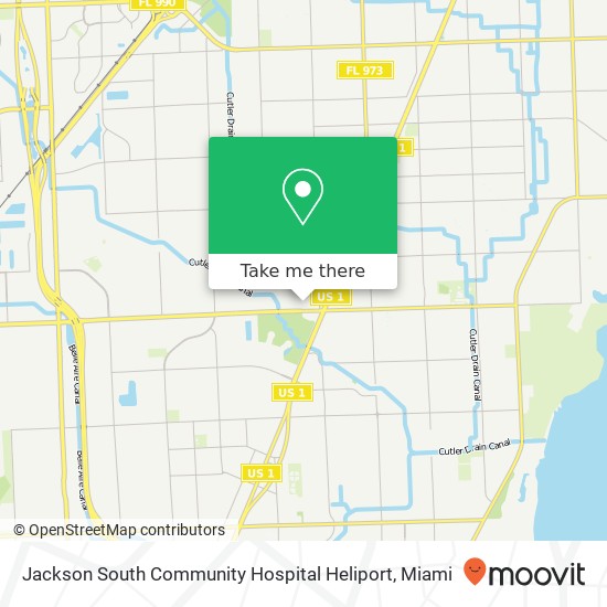Jackson South Community Hospital Heliport map