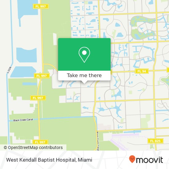 West Kendall Baptist Hospital map