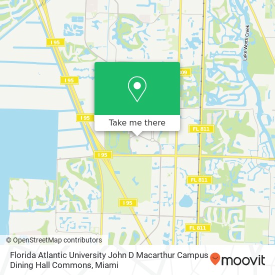 Florida Atlantic University John D Macarthur Campus Dining Hall Commons map