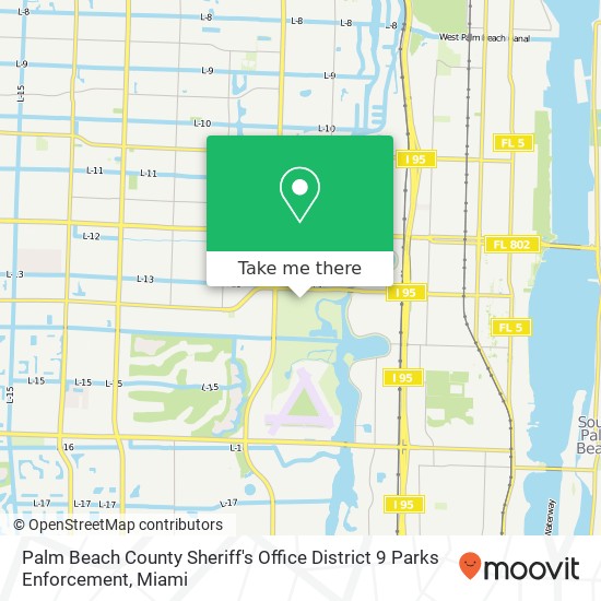 Mapa de Palm Beach County Sheriff's Office District 9 Parks Enforcement