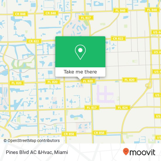 Mapa de Pines Blvd AC &Hvac