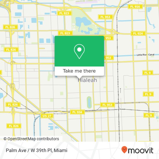 Mapa de Palm Ave / W 39th Pl
