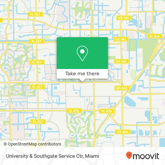 University & Southgate Service Ctr map