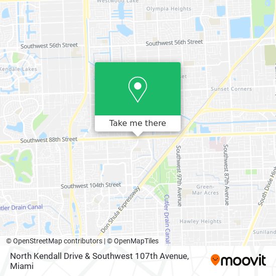 North Kendall Drive & Southwest 107th Avenue map