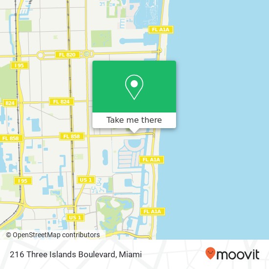 216 Three Islands Boulevard map