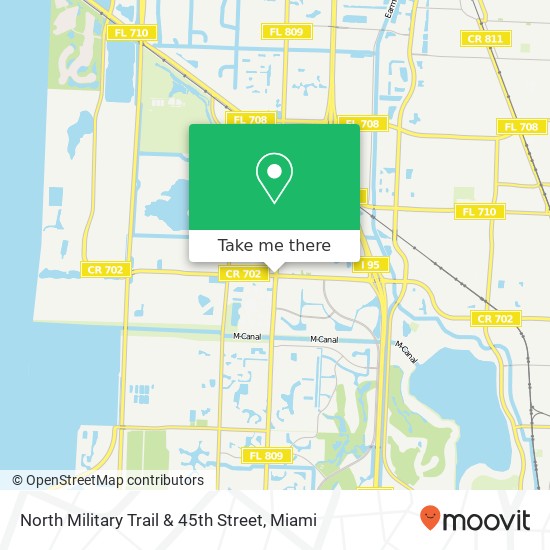 North Military Trail & 45th Street map