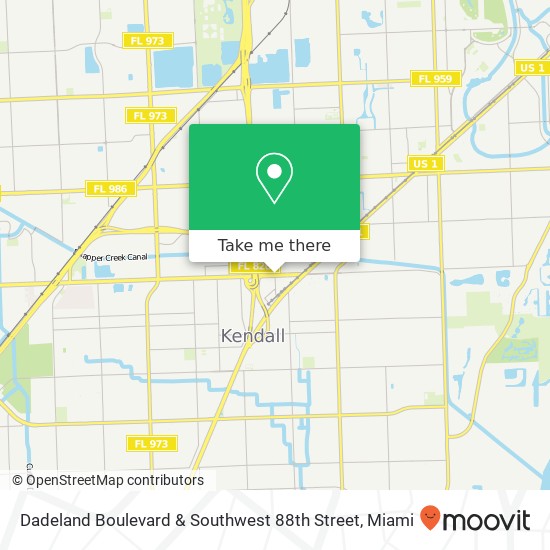Dadeland Boulevard & Southwest 88th Street map