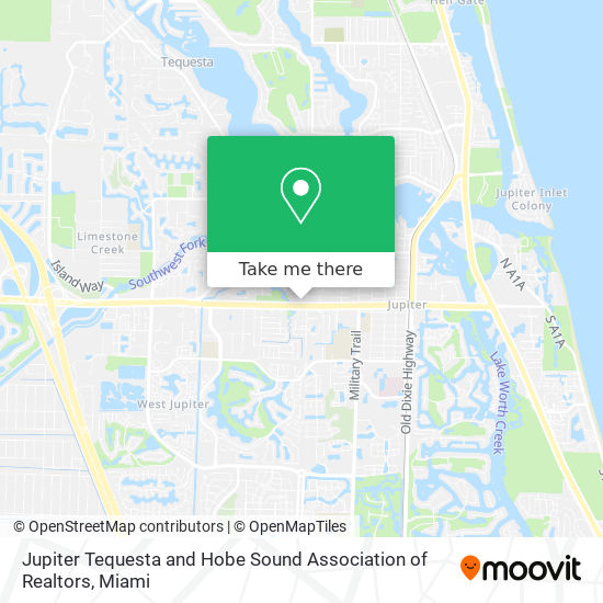 Jupiter Tequesta and Hobe Sound Association of Realtors map