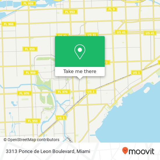 Mapa de 3313 Ponce de Leon Boulevard